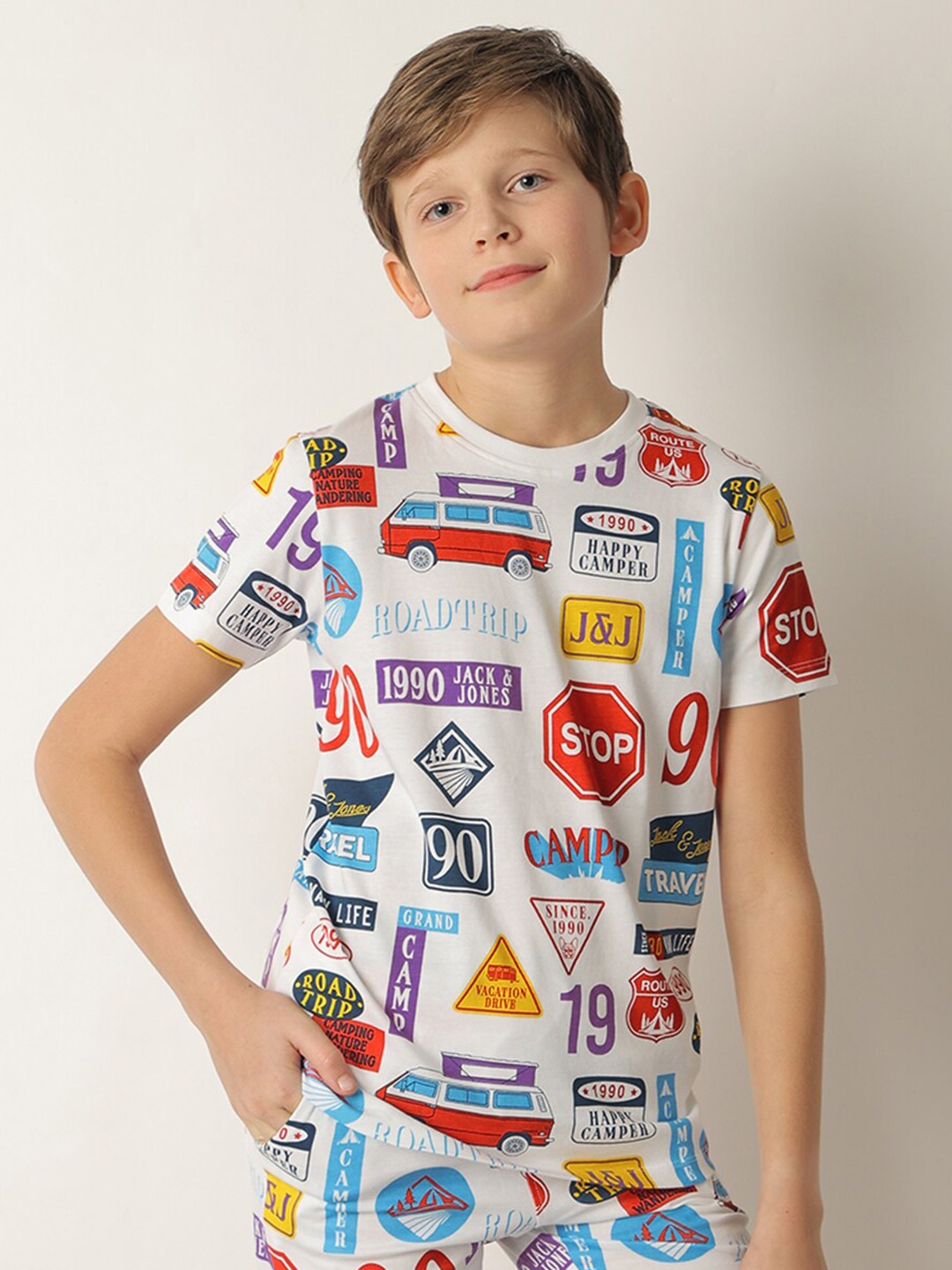 

Jack & Jones Junior Boys Conversational Printed T-shirt, White