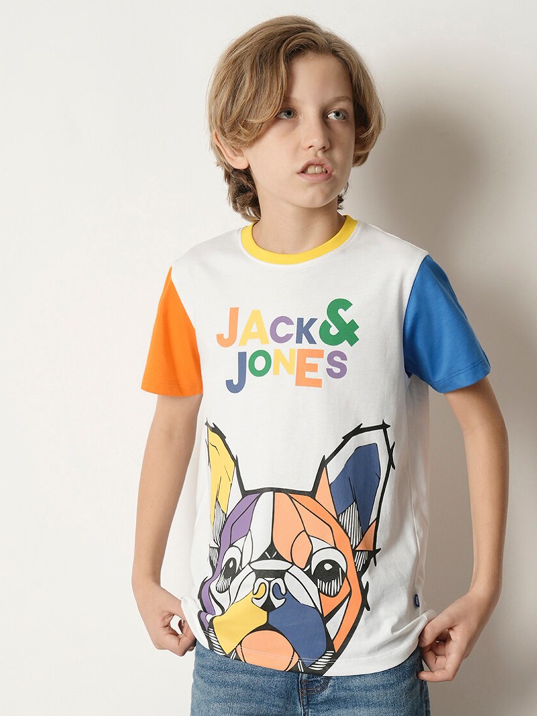 

Jack & Jones Junior Boys Graphic Printed Pure Cotton T-shirt, White