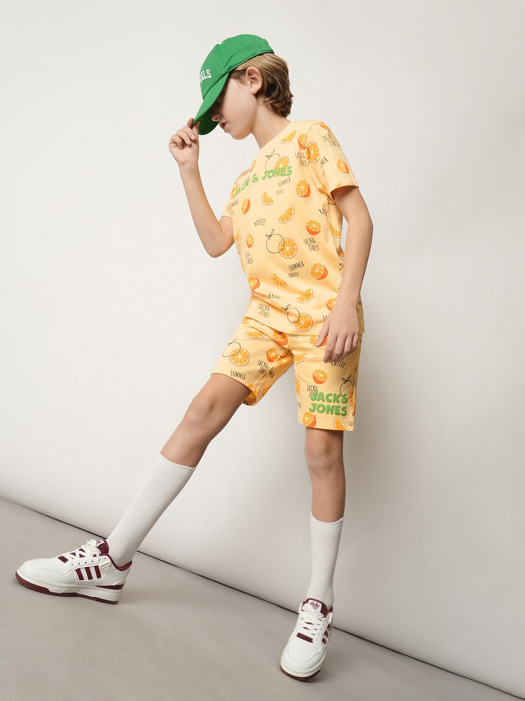 

Jack & Jones Junior Boys Conversational Printed Pure Cotton T-shirt, Orange