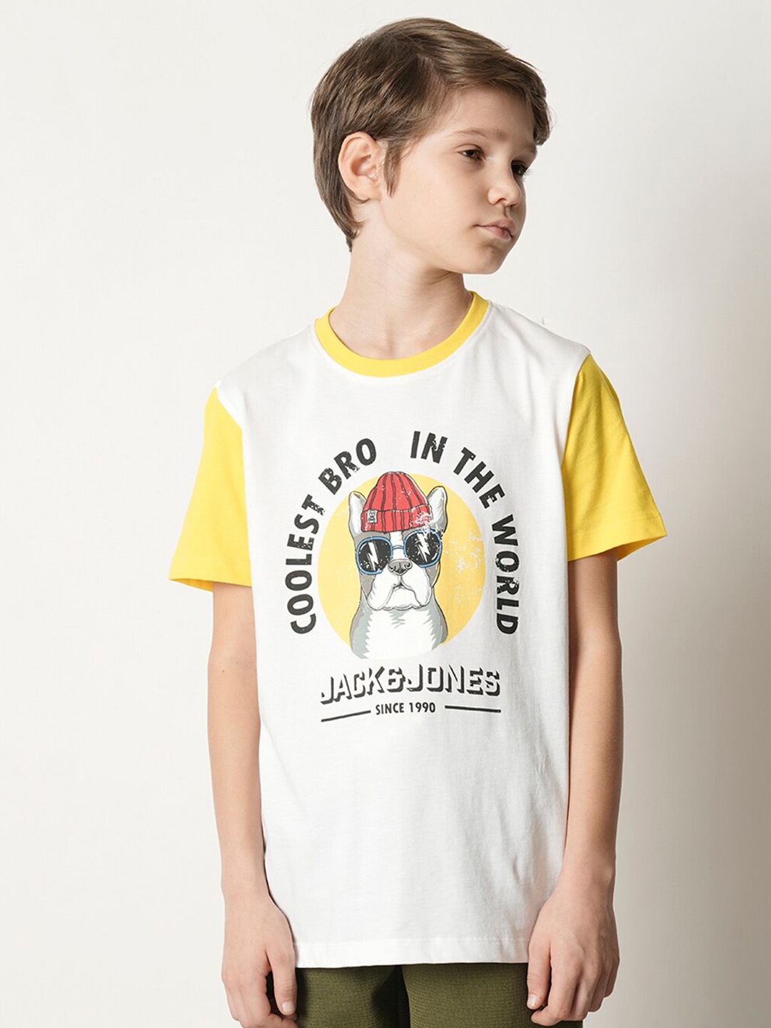 

Jack & Jones Junior Boys Graphic Printed Pure Cotton T-shirt, White