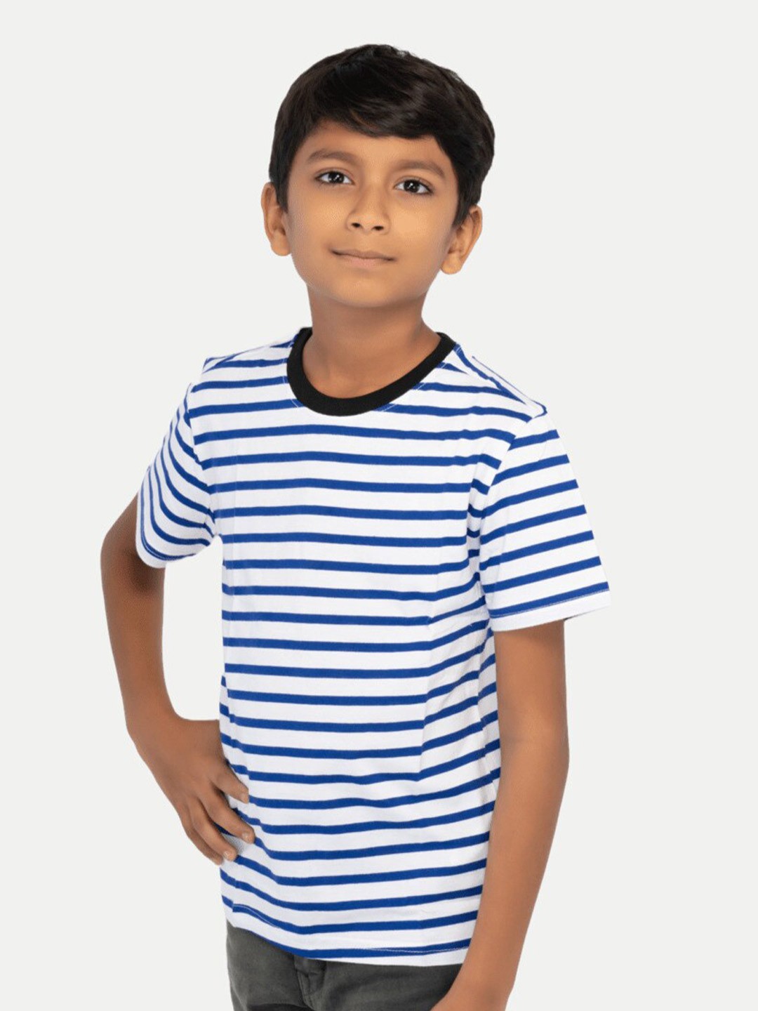 

BAESD Boys Striped Pure Cotton T-shirt, Blue