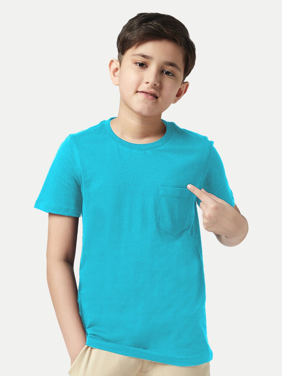 

BAESD Boys Round Neck Cotton T-shirt, Blue