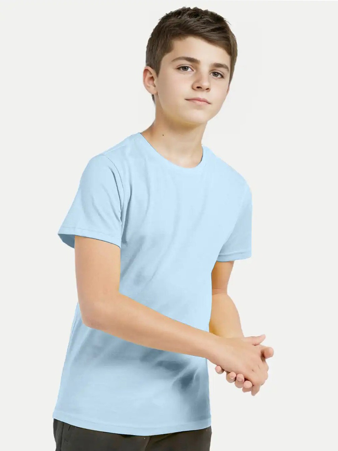 

BAESD Boys Round Neck Cotton T-shirt, Blue