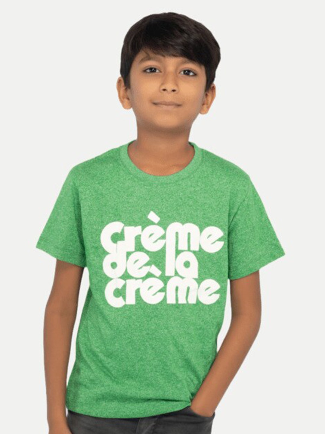 

BAESD Boys Typography Printed Cotton T-shirt, Green