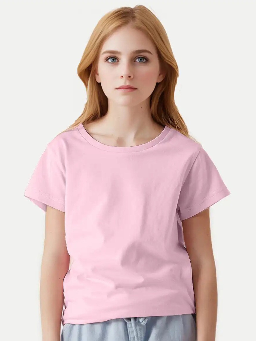 

BAESD Girls Short Sleeves Crew Neck Cotton T-shirt, Pink