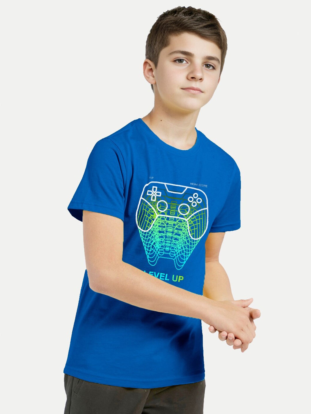 

BAESD Boys Graphic Printed Cotton T-shirt, Blue