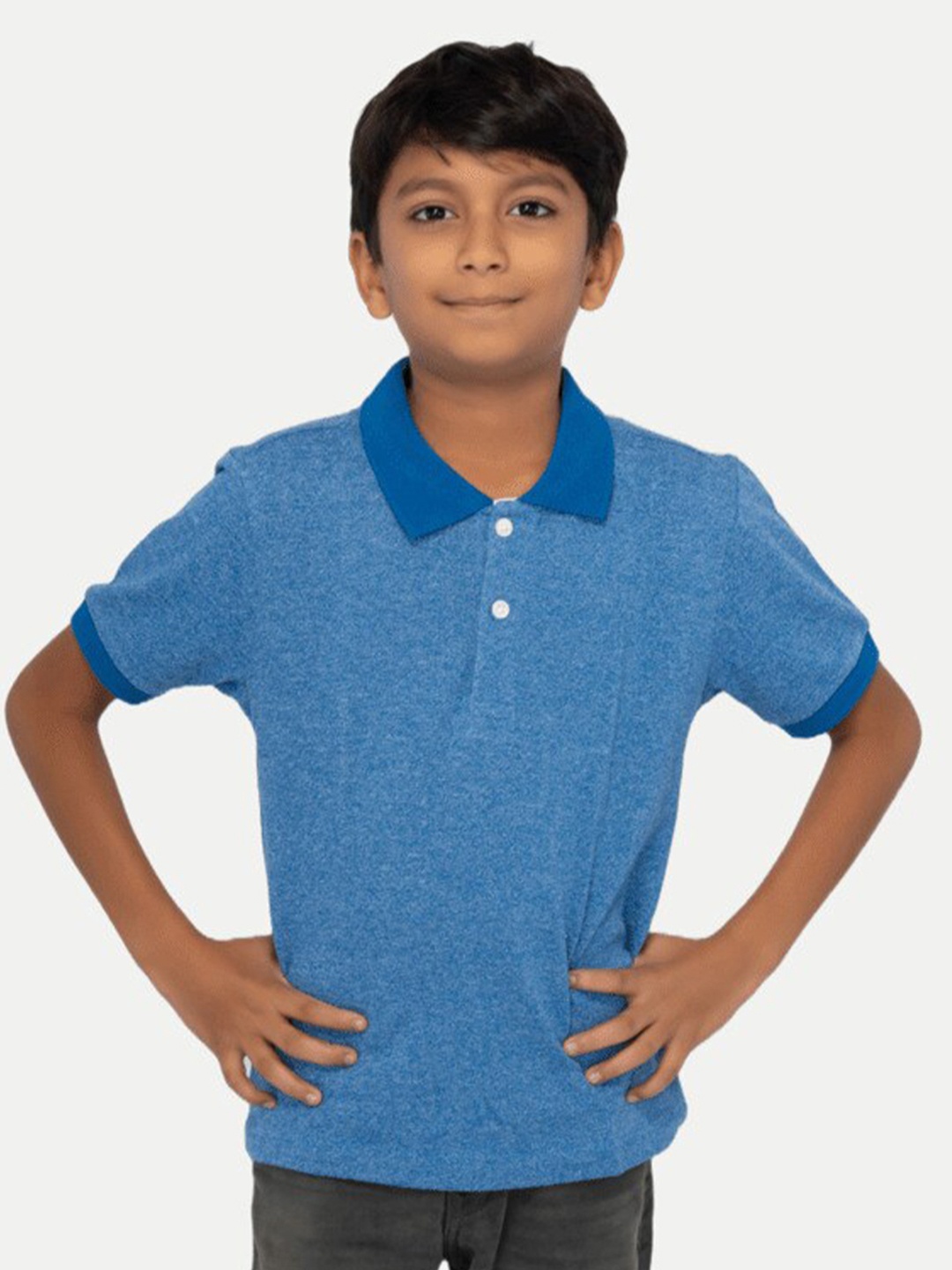 

BAESD Boys Polo Collar Slim Fit Cotton T-shirt, Blue