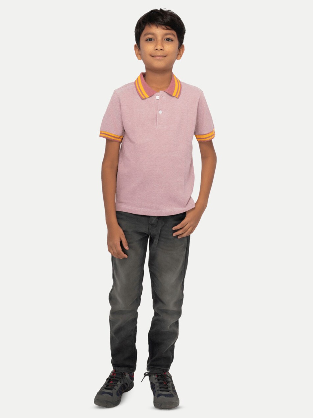 

BAESD Boys Polo Collar Slim Fit Cotton T-shirt, Red