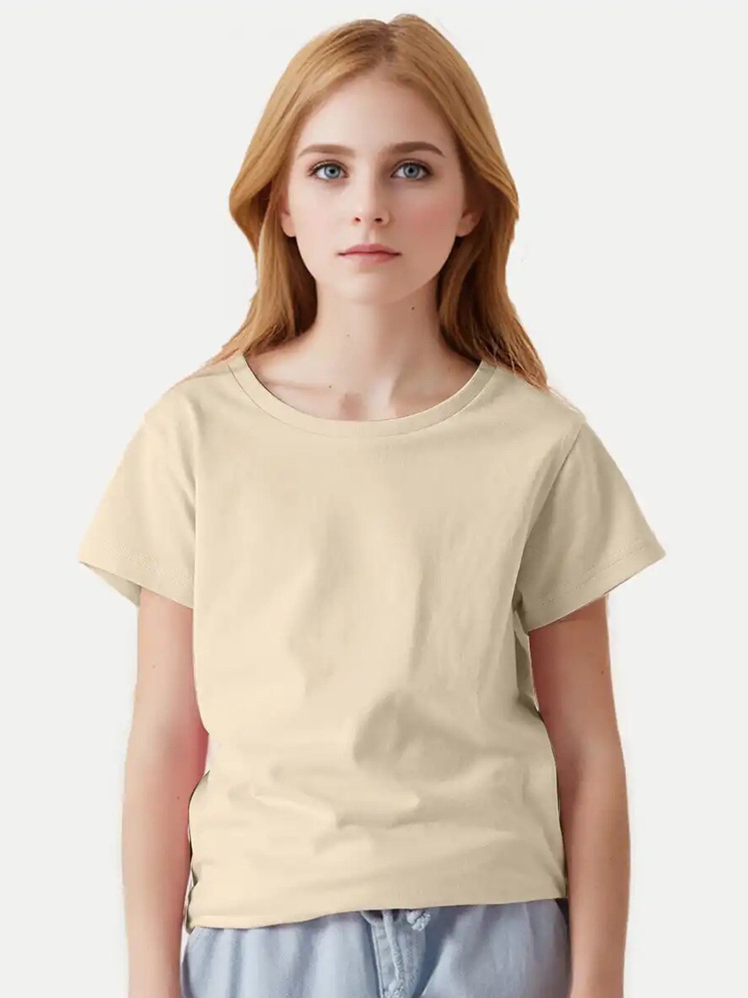 

BAESD Girls Round Neck Cotton T-shirt, Yellow