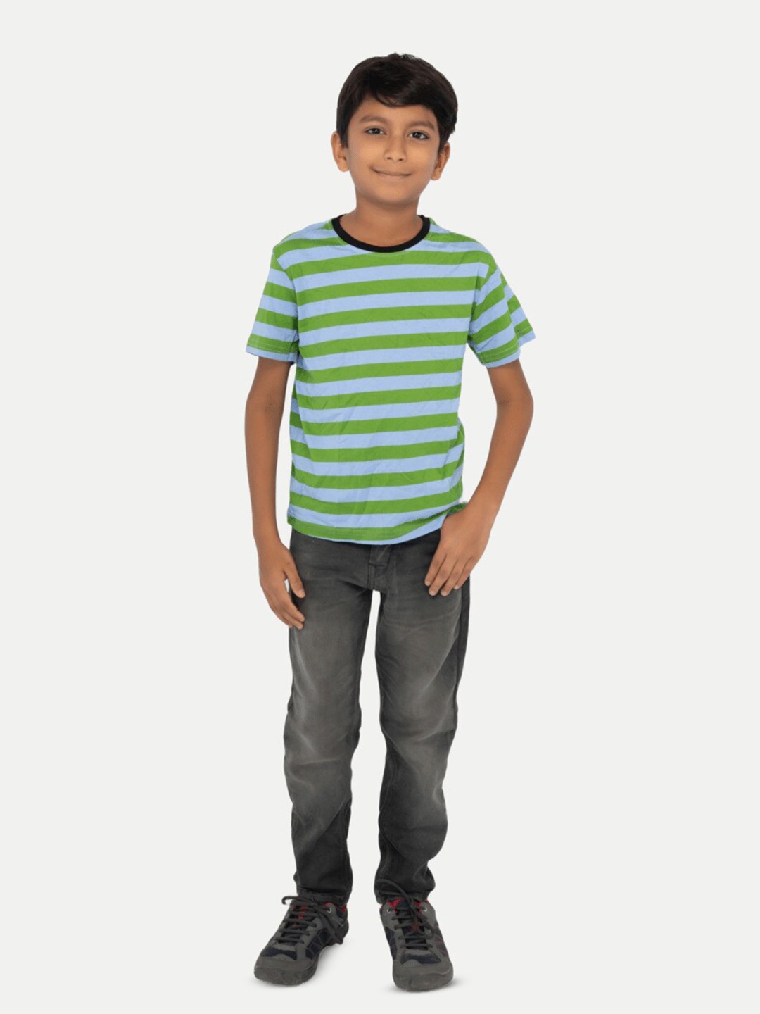 

BAESD Boys Striped Pure Cotton T-shirt, Green