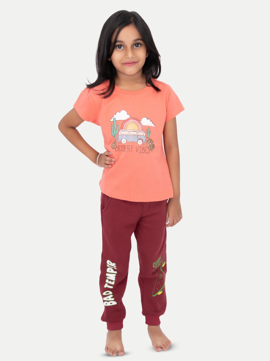 

BAESD Girls Graphic Printed Short Sleeves Crew Neck Cotton T-shirt, Red