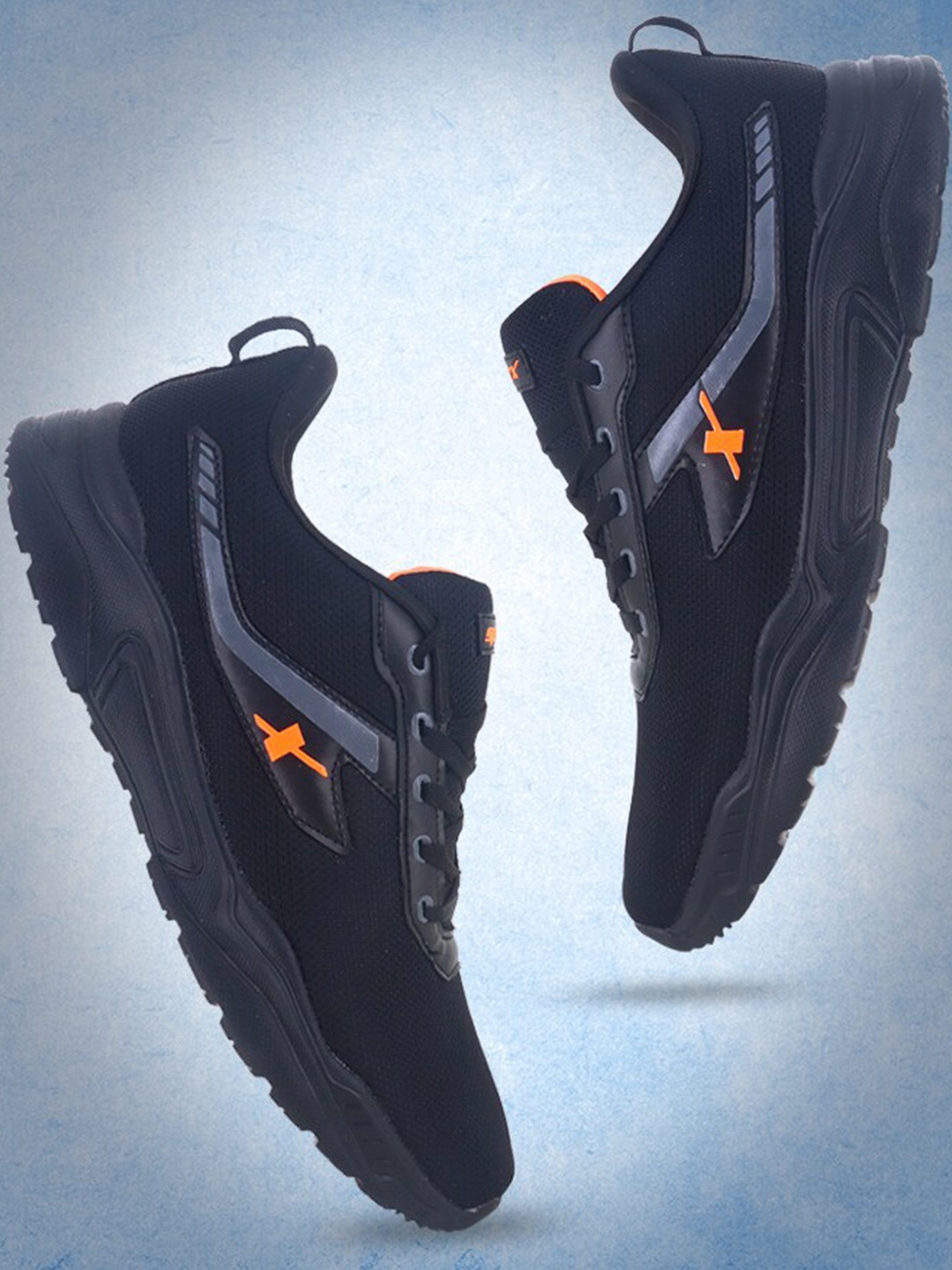 

Sparx Men Textured Lace-Up Running Shoes, Black