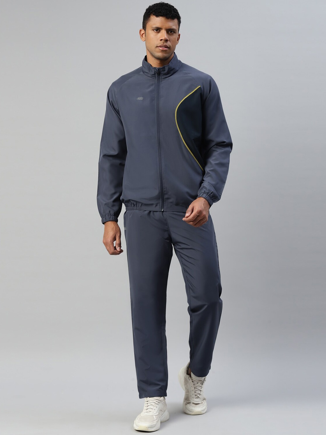 

DIDA Men Colorblock Quick-Dry Activewear Sports Training Track Suit, Grey