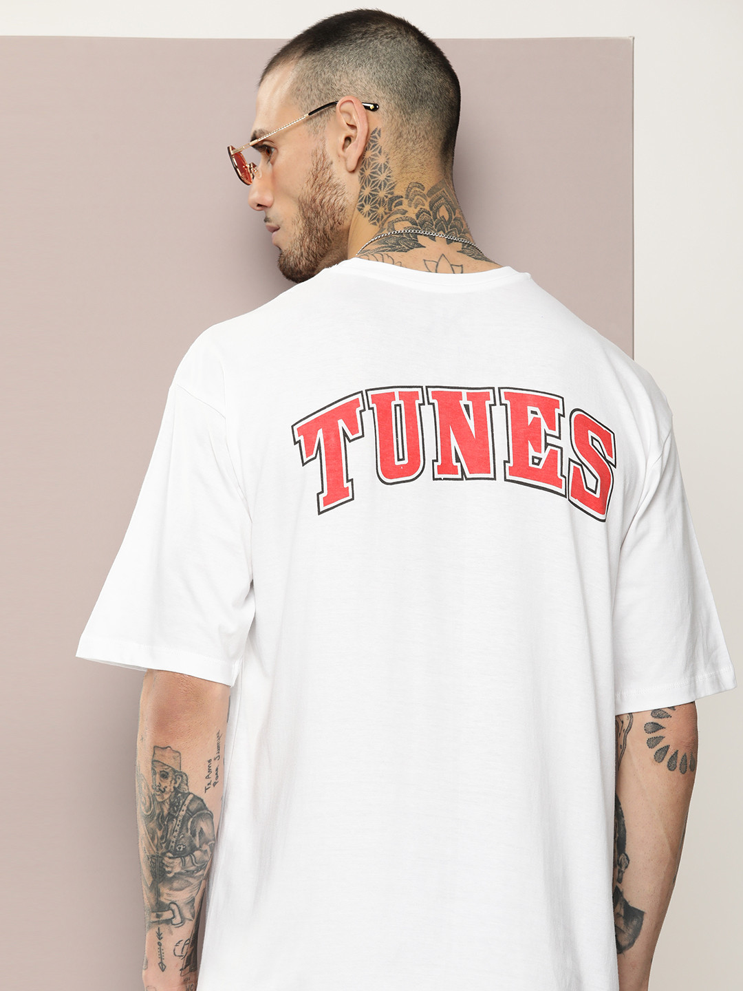 

Kook N Keech Typography Printed Drop-Shoulder Sleeves Pure Cotton Oversized T-shirt, White