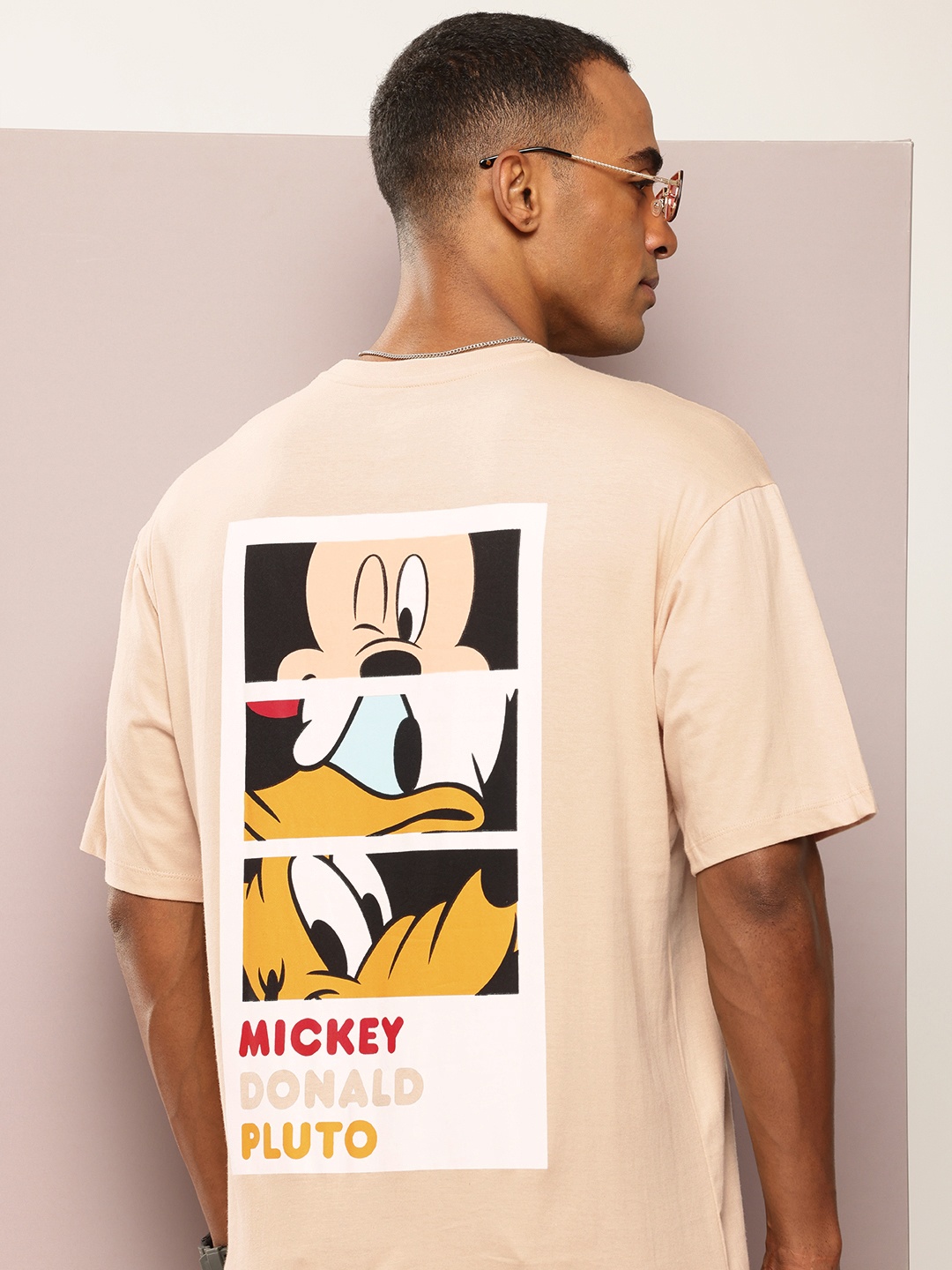 

Kook N Keech Disney Mickey & Friends Printed Oversized Pure Cotton T-shirt, Beige