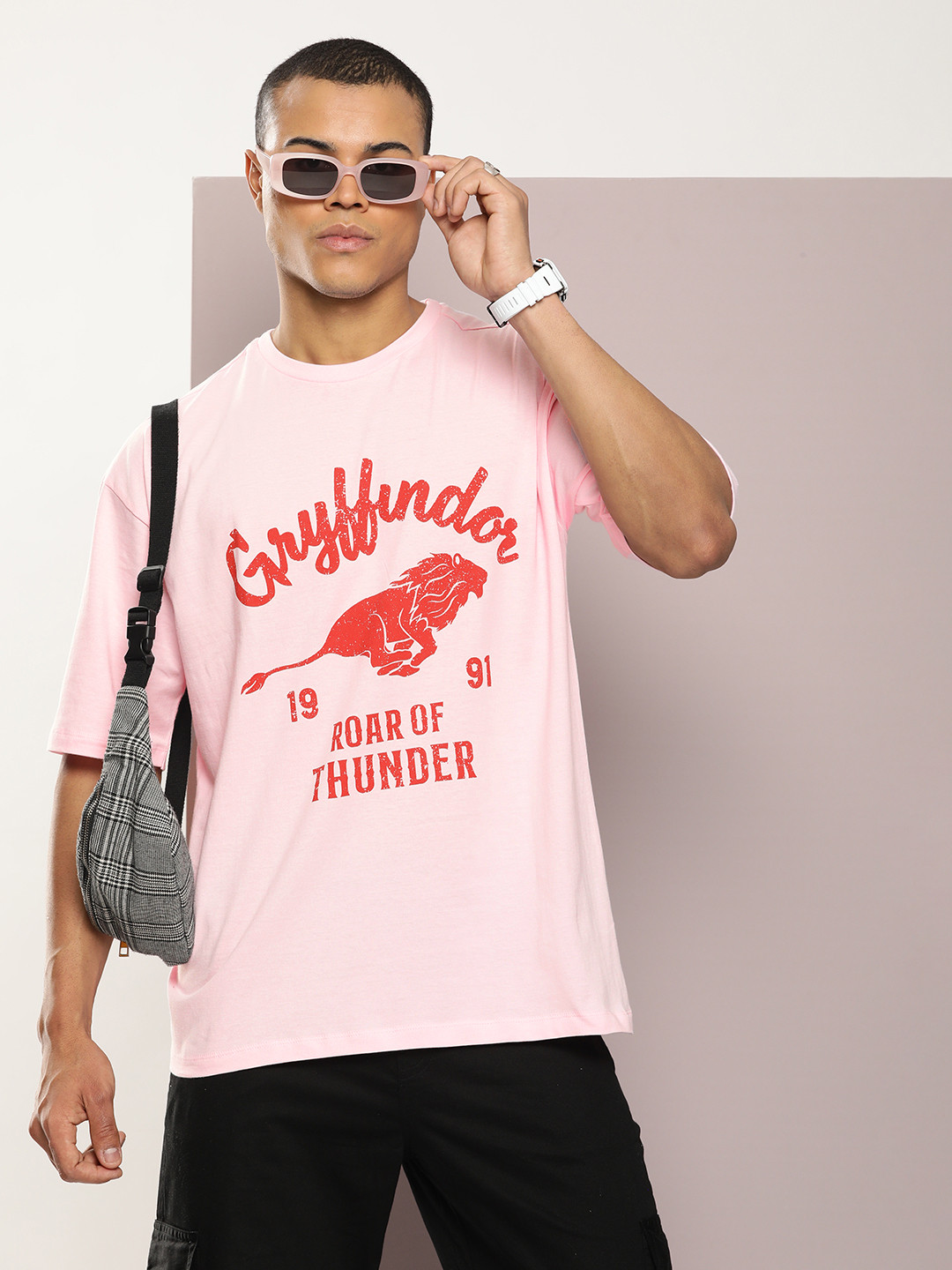 

Kook N Keech Harry Potter Printed Pure Cotton Oversized T-shirt, Pink