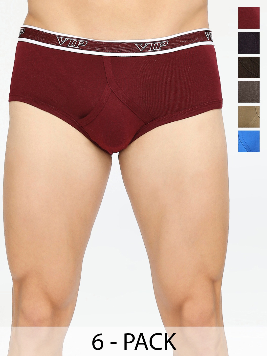 

VIP Men Pack Of 6 Assorted Pure Cotton Ribbed Briefs VP-MI-BF-SPECT-10P-80-PO6