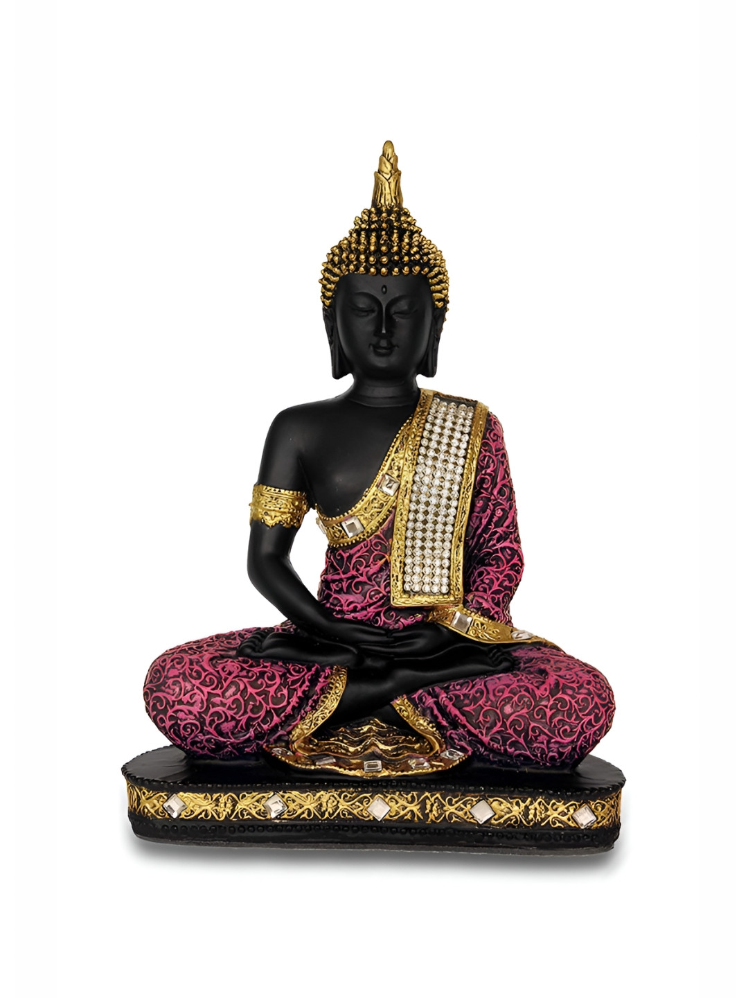 

Goldiluxe Black & Pink Medium Buddha Idol Showpiece