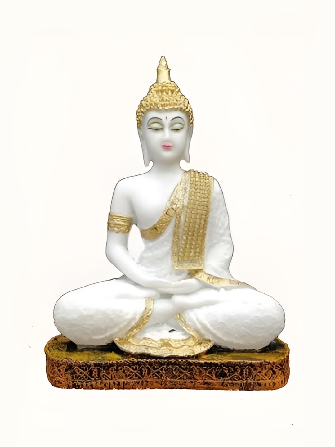 

Goldiluxe White & Gold-Toned Buddha Idol Showpiece