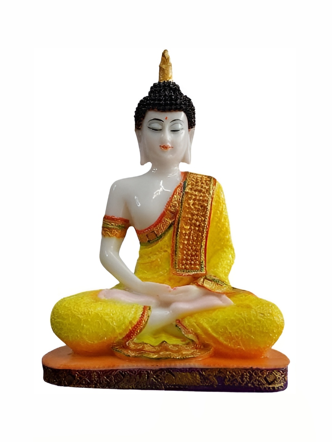 

Goldiluxe Cream & Yellow Medium Buddha Idol Showpiece