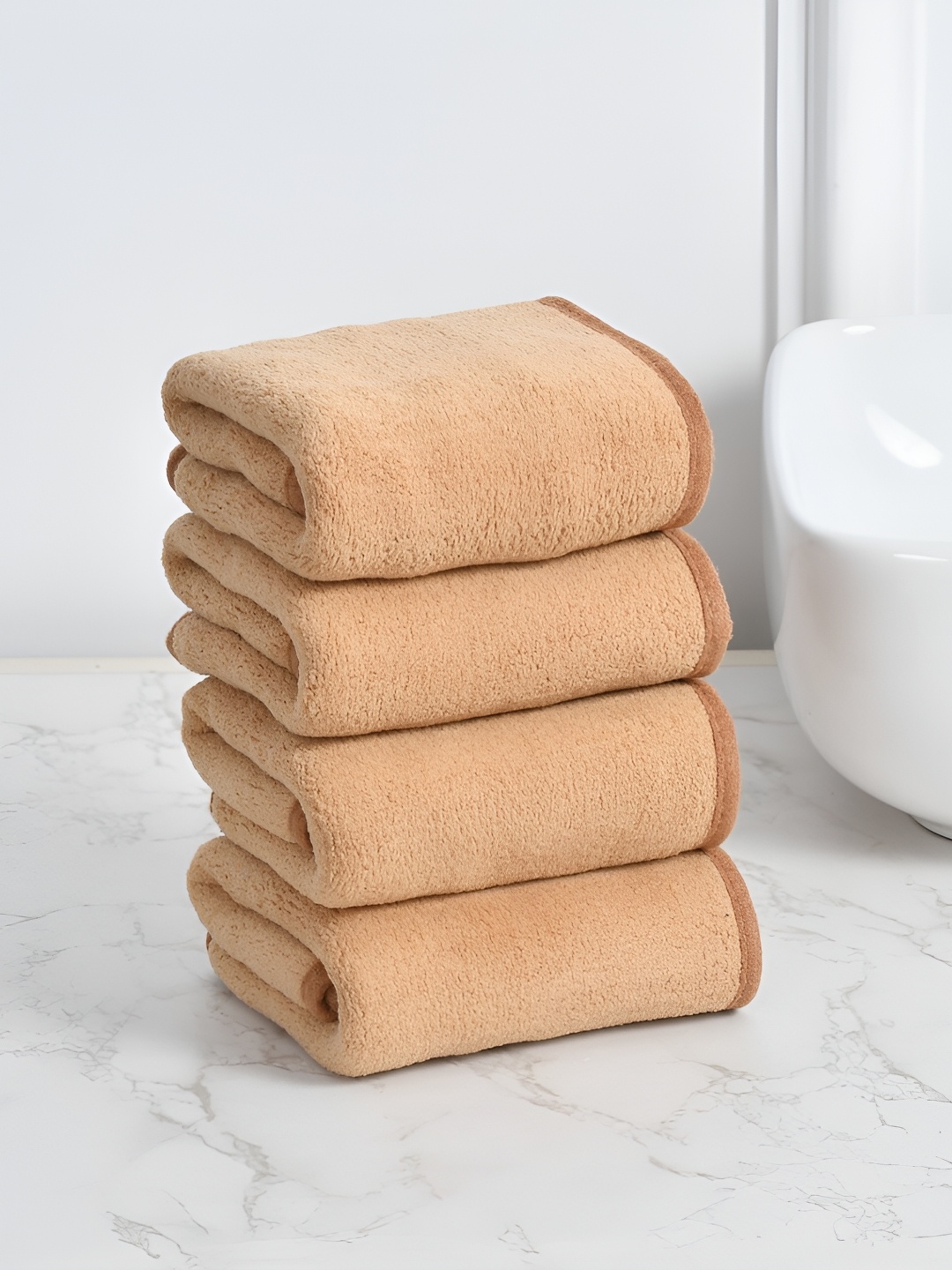 

Cotton Bolls Textiles Brown 4 Pieces 300 GSM Super Soft Hand Towel