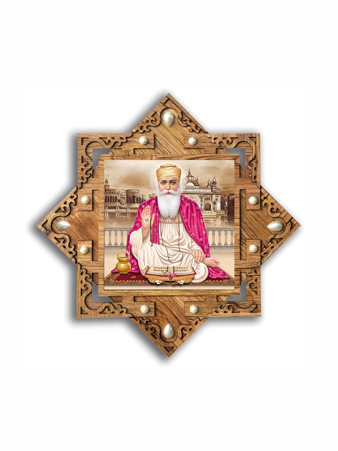 PnF Beige & Pink Religious Wooden Painting Wall Art