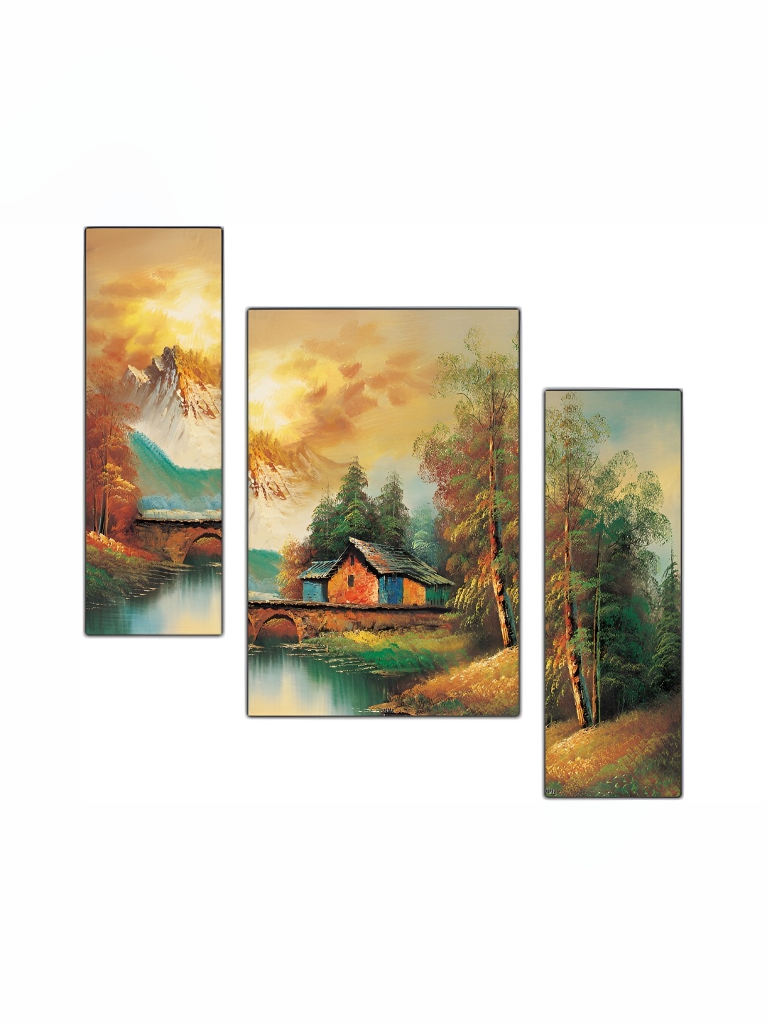 

PnF Brown & Green 3 Pieces Floral And Botanical Wall Arts
