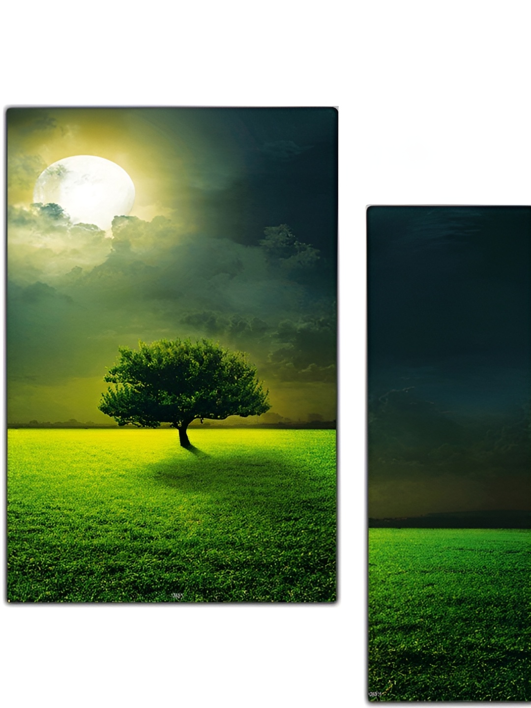 

PnF Green 3 Pieces Wooden Paintings Wall Art