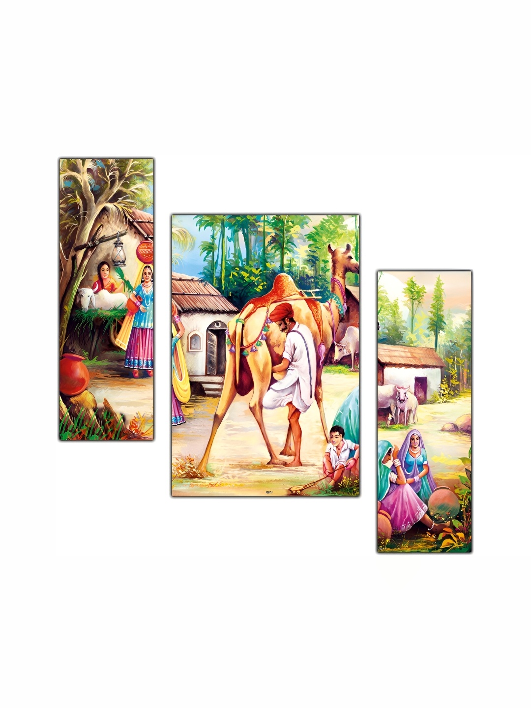 

PnF Beige & Green 3 Pieces Wooden Painting Wall Art