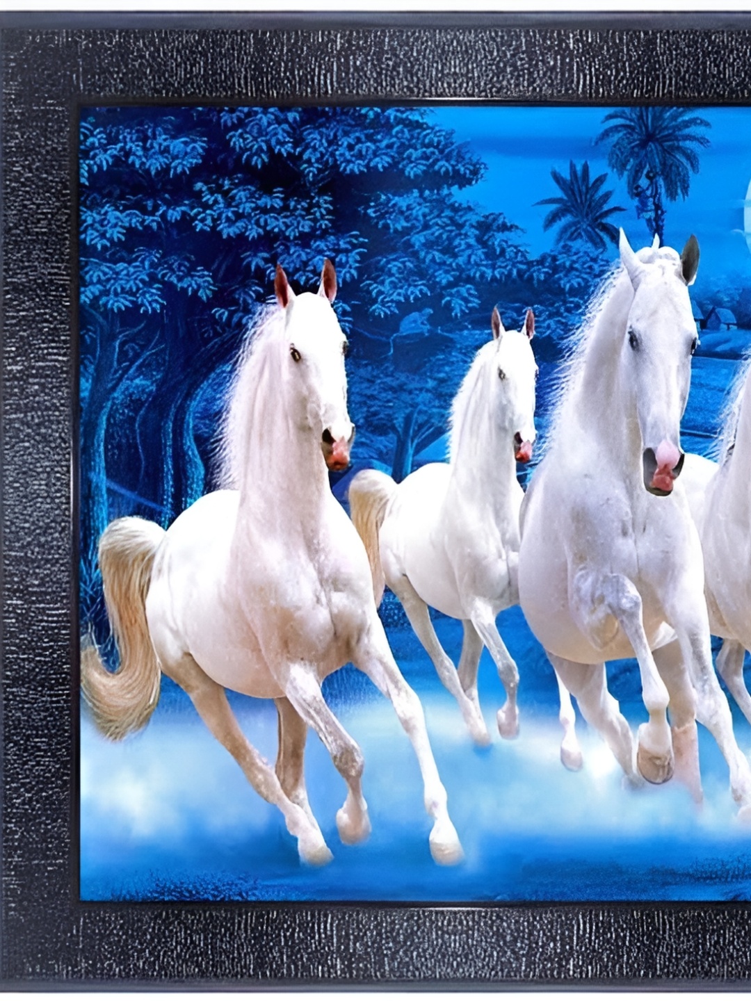 

PnF Black & Blue Wooden Birds and Animals Wall Painting