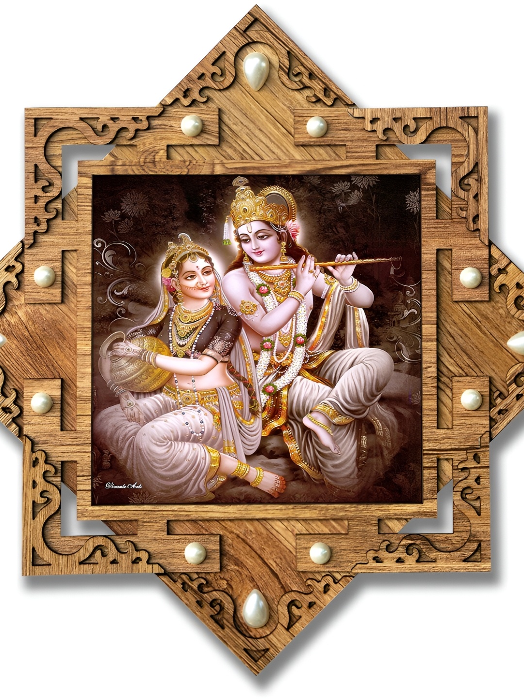 

PnF Brown & White Wooden Religious Painting Wall Art
