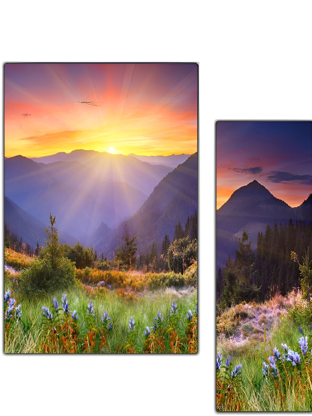 

PnF Green & Purple 3 Piece Wooden Floral and Botanical Wall Paintings