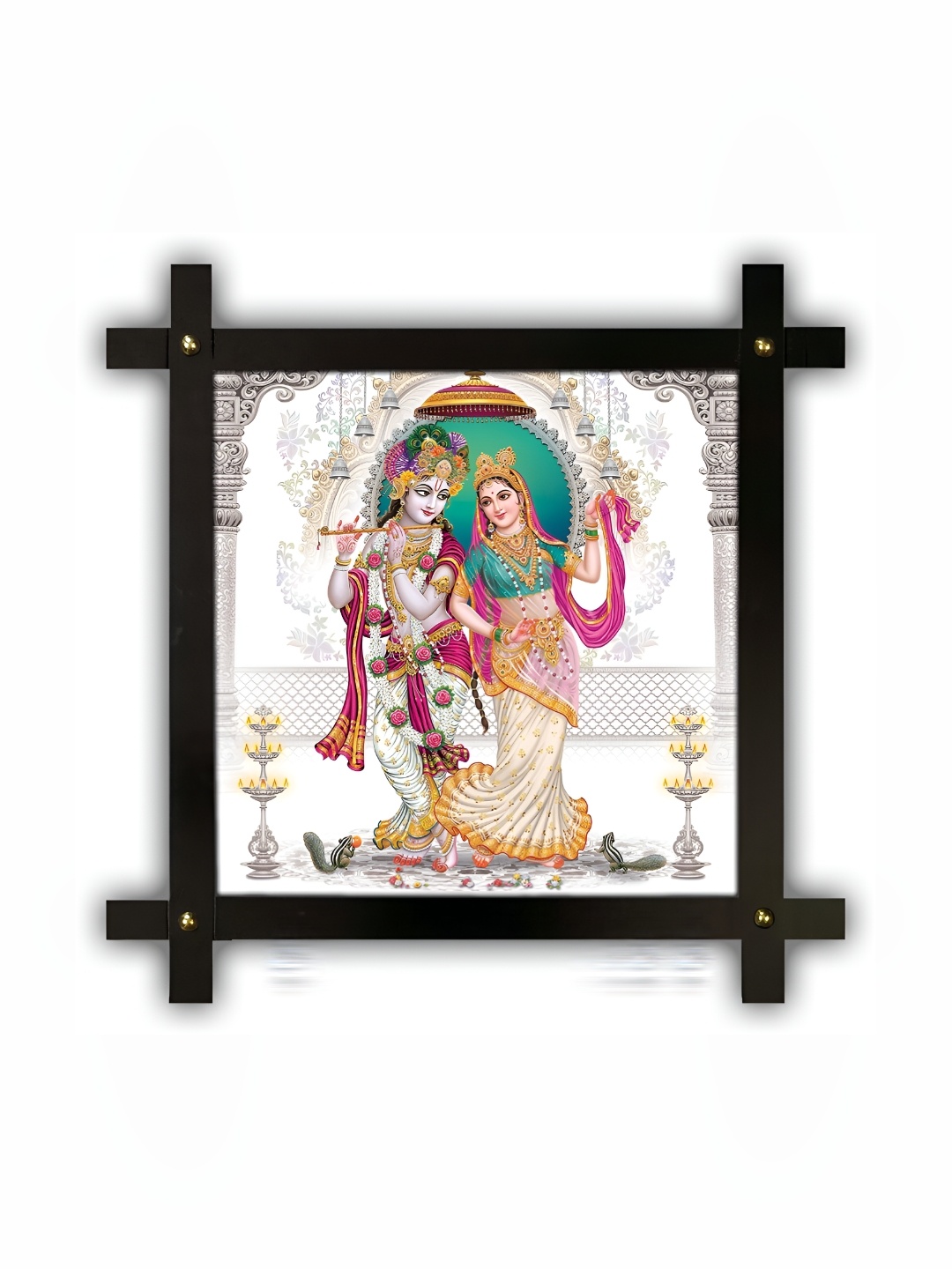 

PnF White & Pink Wooden Religious Painting Wall Art