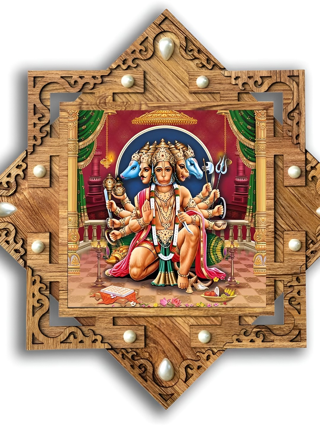 

PnF Beige & Red Religious Wooden Wall Art