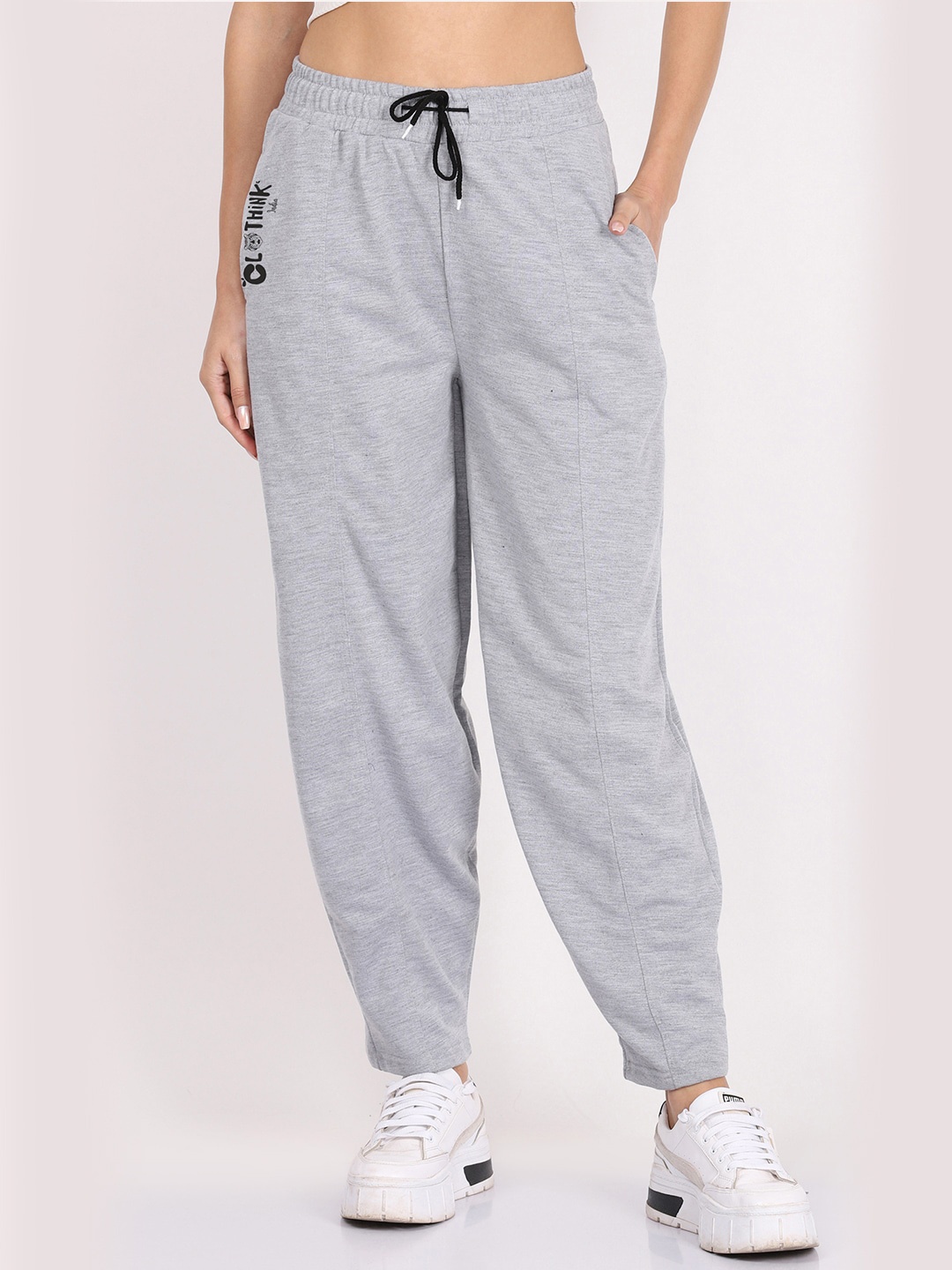 

BAESD Women Relaxed High-Rise Non Iron Organic Cotton Joggers, Grey