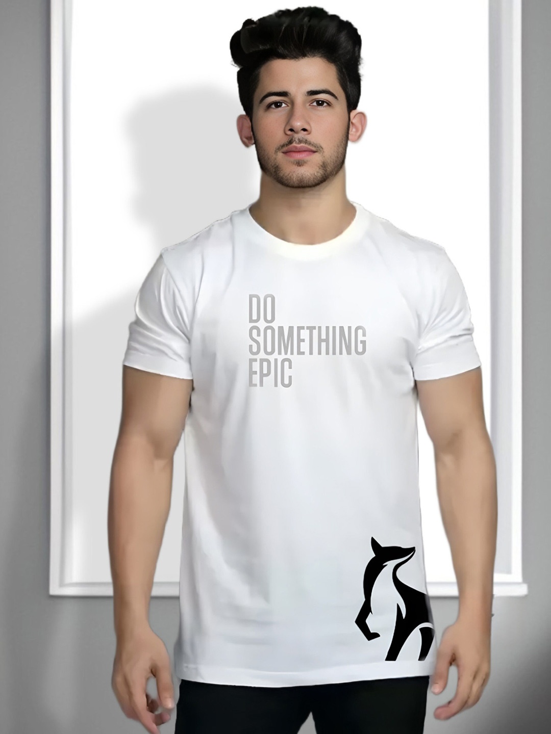 

Elibolz Typography Printed Cotton T-shirt, White