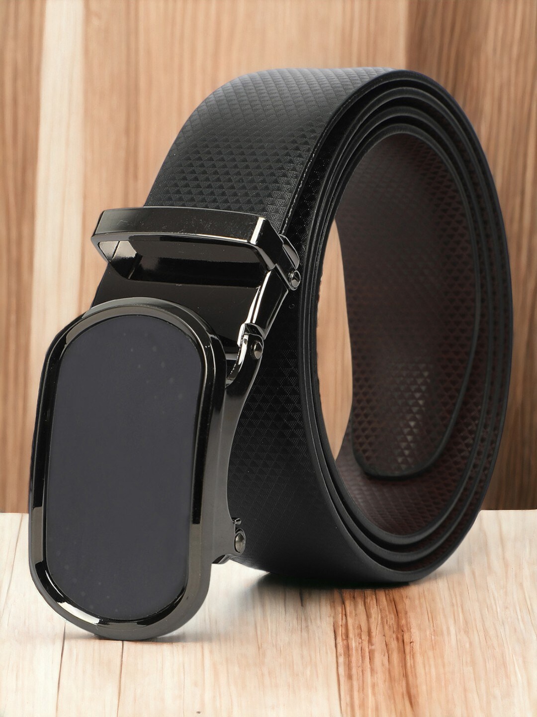 

CRUSSET Men Textured Belt, Black