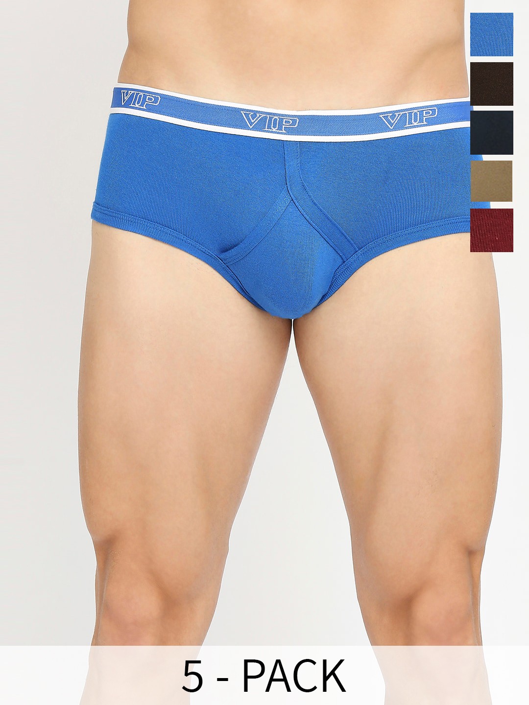 

VIP Pack Of 5 Assorted Cotton Basic Briefs VP-MI-BF-SPECT-10P-95-PO2