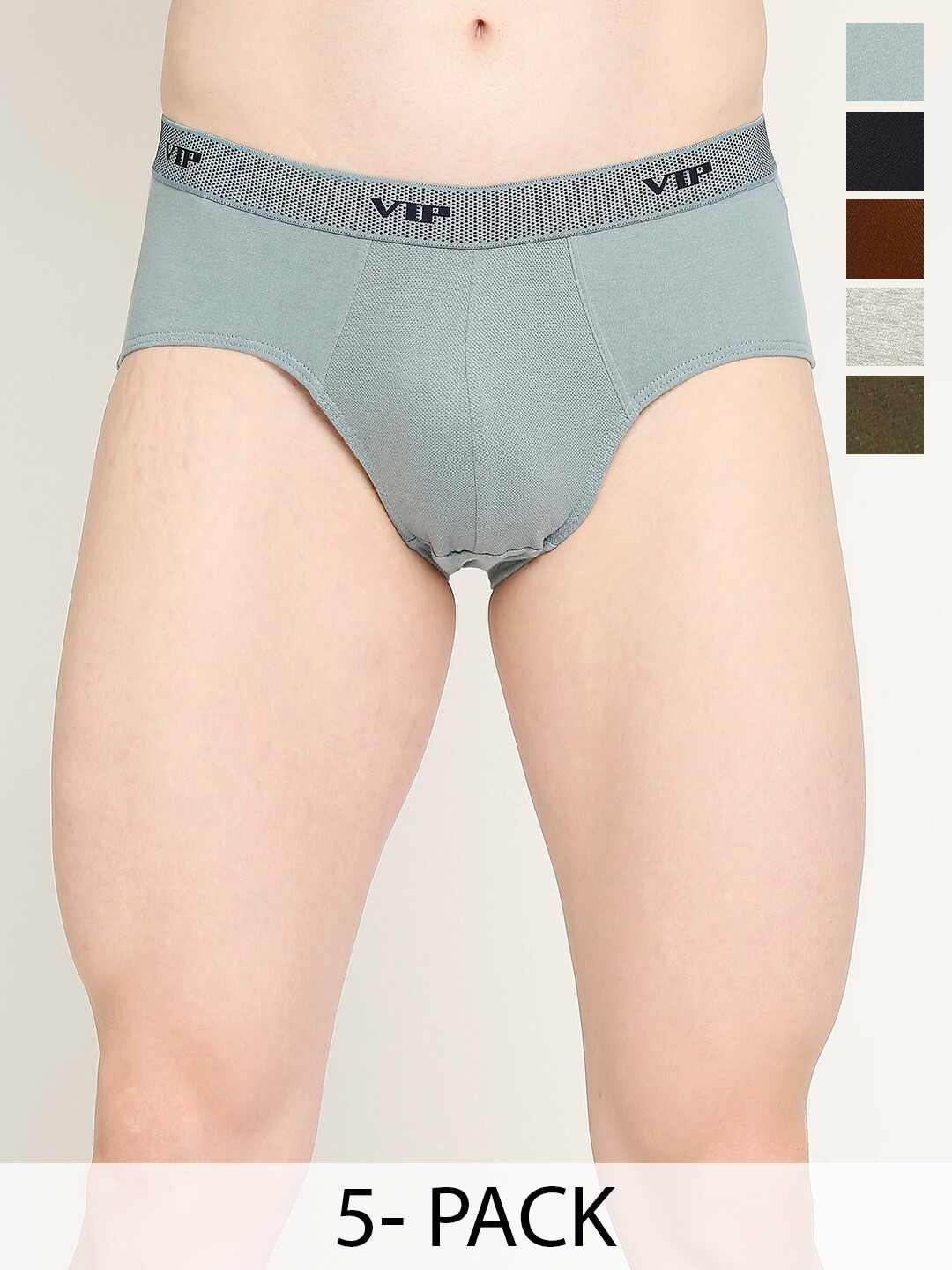 

VIP Pack Of 5 Assorted Cotton Mid Rise Briefs VP-MI-BF-FRESH-10P-95-PO5