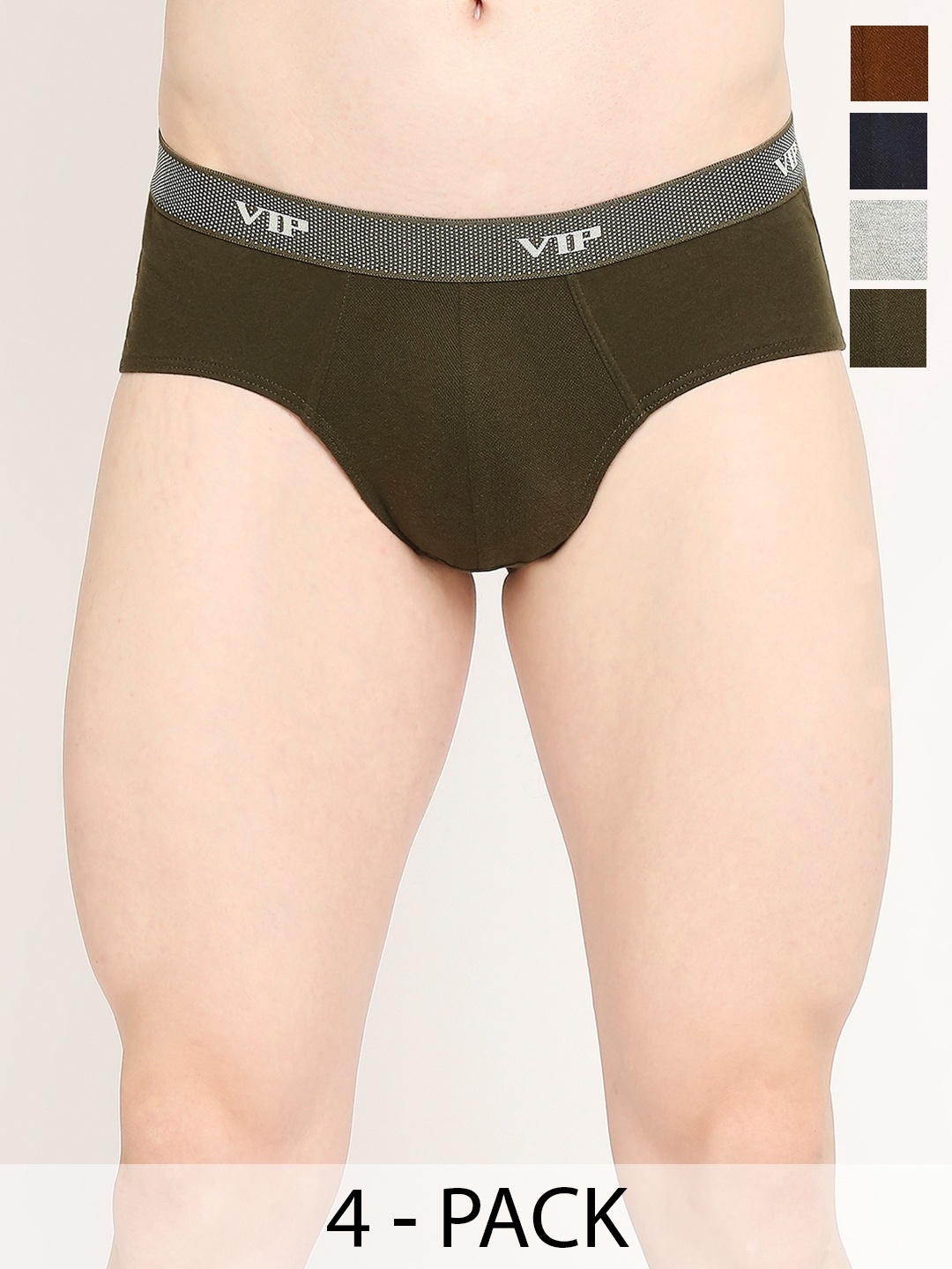 

VIP Men Pack Of 4 Assorted Cotton Basic Briefs VP-MI-BF-FRESH-10P-95-PO4