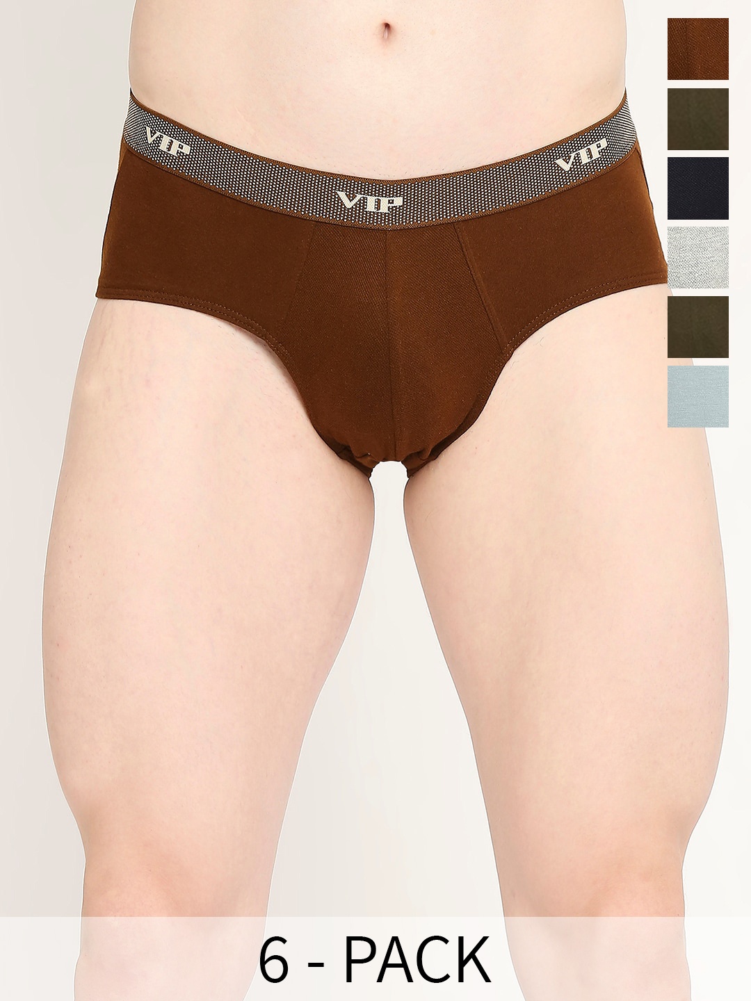 

VIP Pack Of 6 Assorted Cotton Basic Briefs VP-MI-BF-FRESH-10P-95-PO6