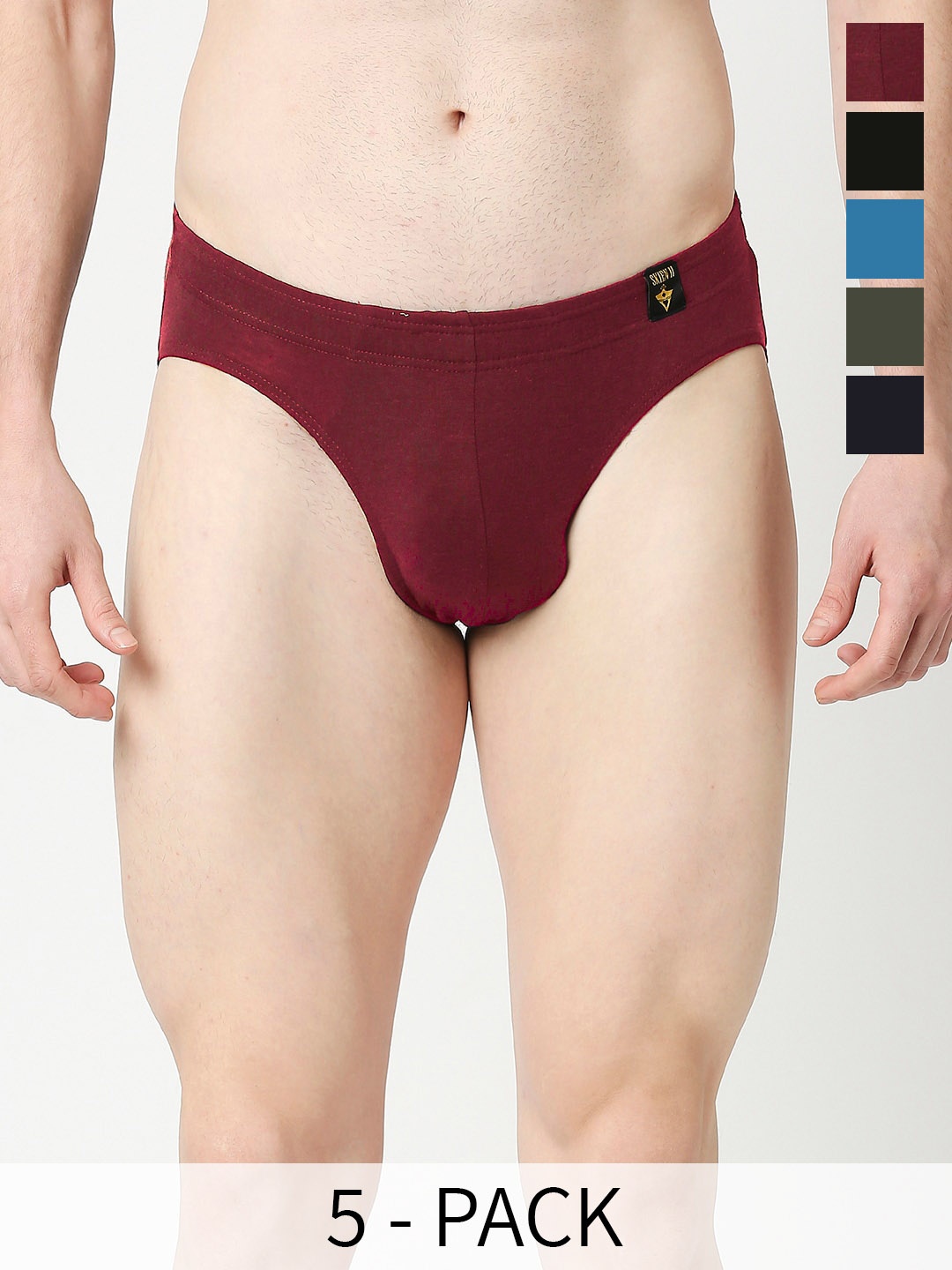 

VIP Men Pack Of 5 Assorted Cotton Basic Briefs VP-MI-BF-SKNII-10P-XL-PO5