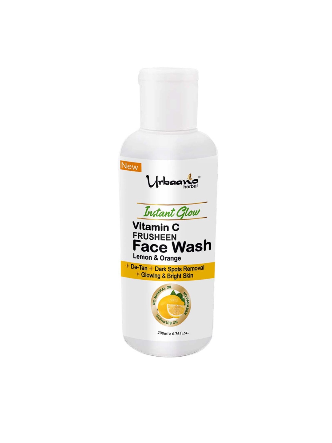 

Urbaano Herbal Frusheen Vitamin C Insta Glow Face Wash with Lemon & Orange - 200 ml, White