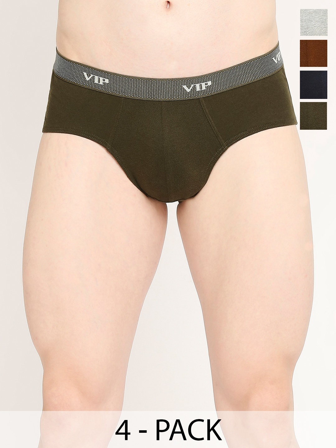 

VIP Fresh Pack Of 4 Assorted Cotton Basic Briefs VP-MI-BF-FRESH-10P-110-PO4