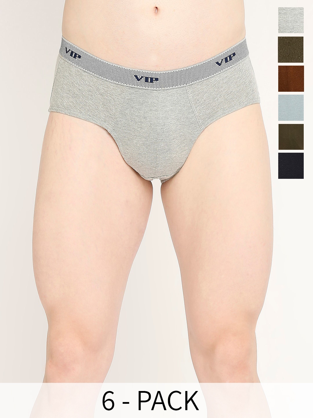 

VIP Pack Of 6 Assorted Cotton Basic Briefs VP-MI-BF-FRESH-10P-110-PO6