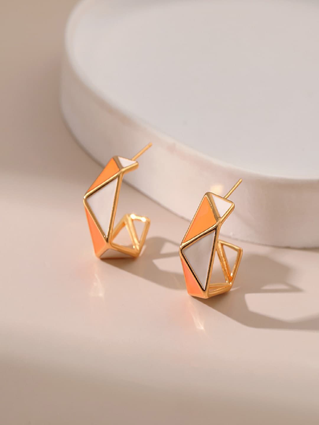 

AQUASTREET Gold Plated Geometric Drop Earrings