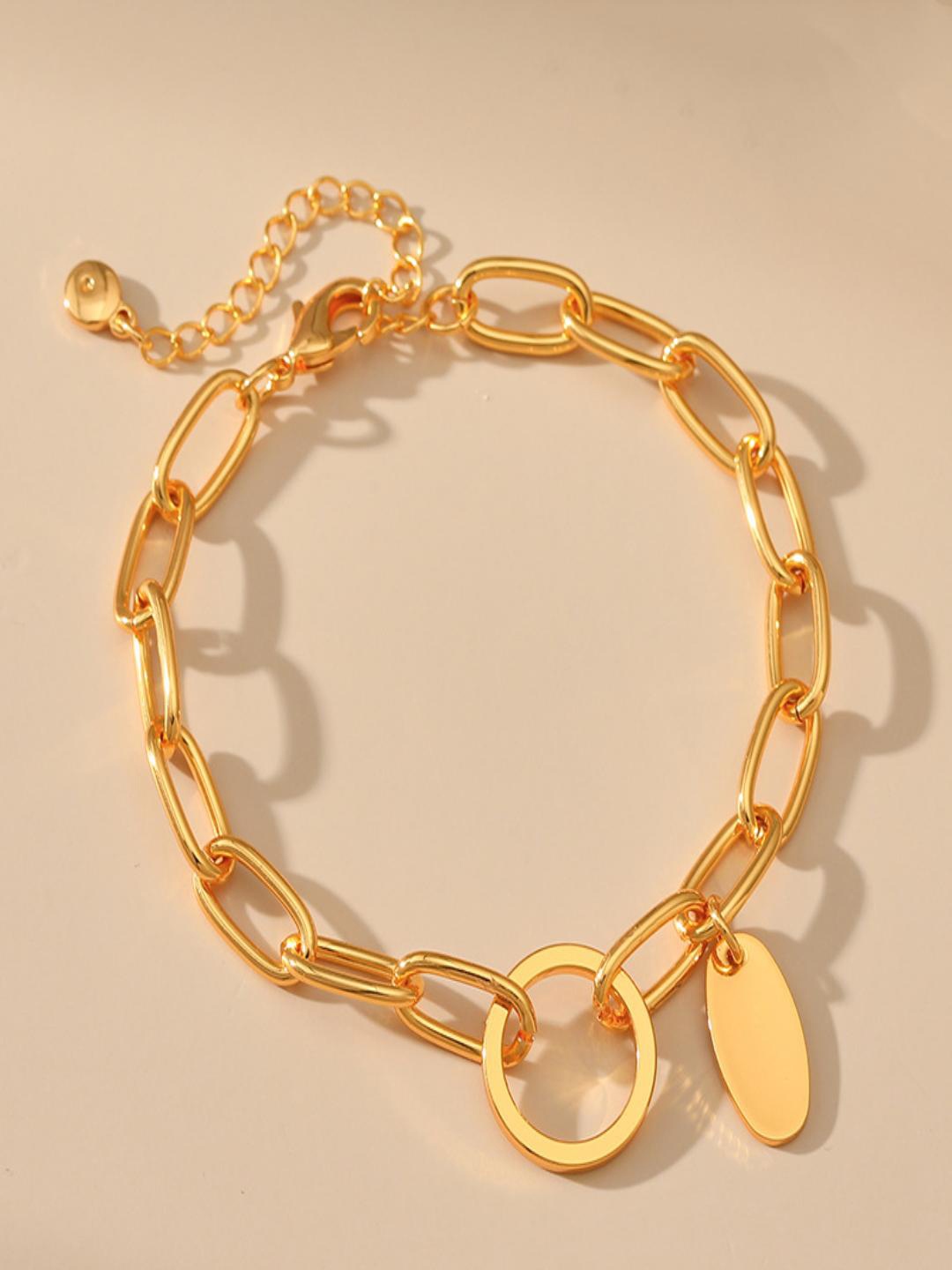 

AQUASTREET 18K Gold Plated Waterproof Antitarnish Link Chain Bracelet