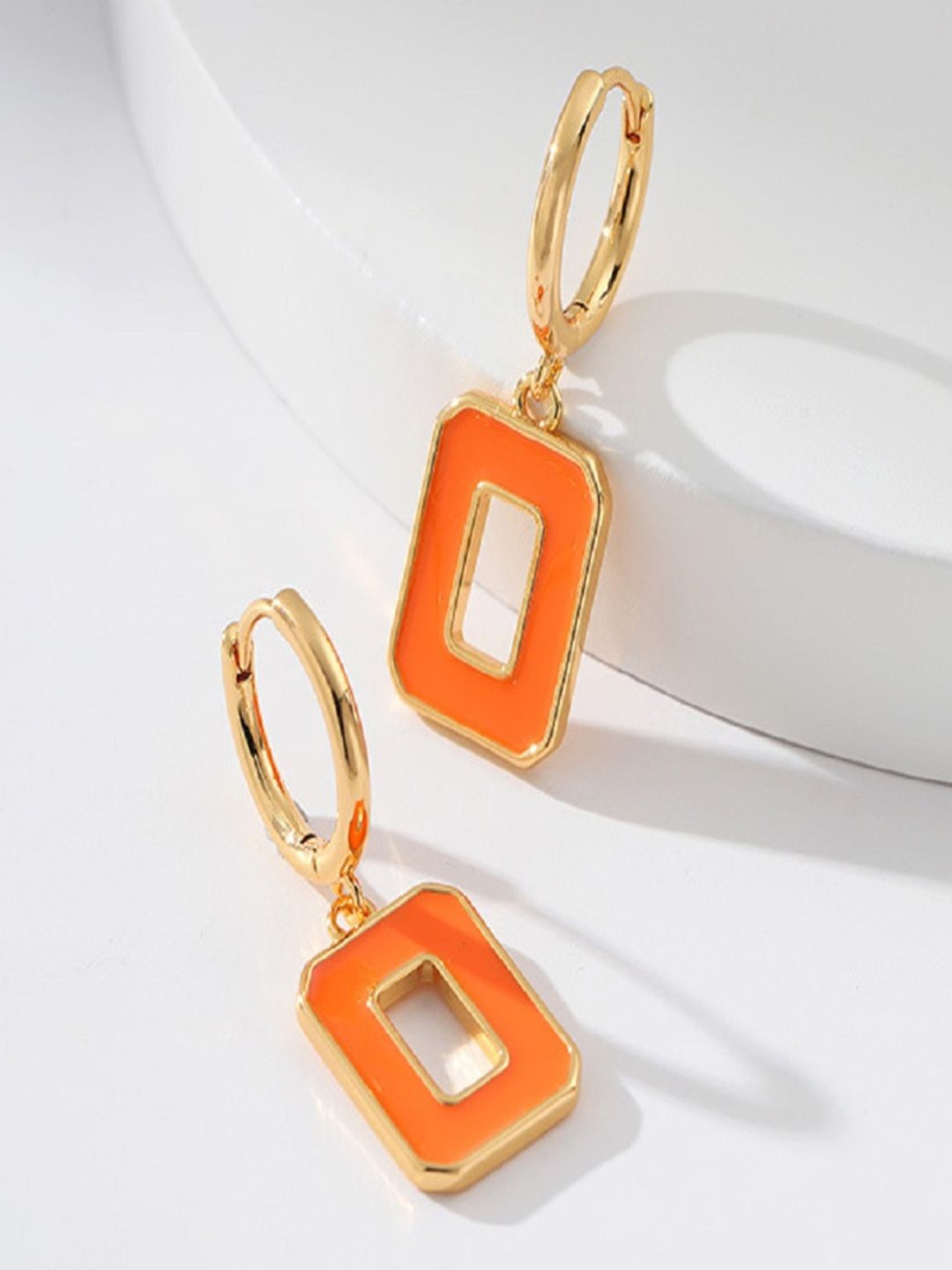 

AQUASTREET 18K Gold Plated Waterproof Anti Tarnish Square Drop Earrings