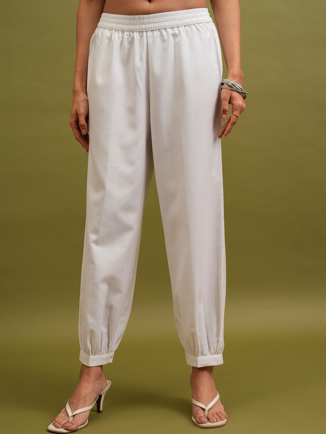 

Vishudh Women Mid-Rise Jogger, White