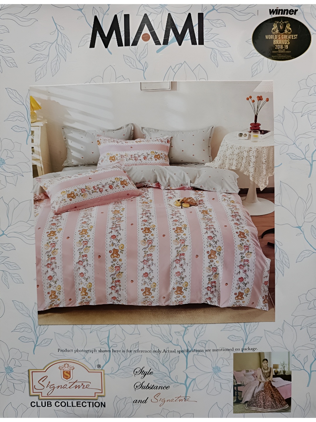 

Signature White & Pink Floral 144 TC King Bedsheet With 2 Pillow Covers